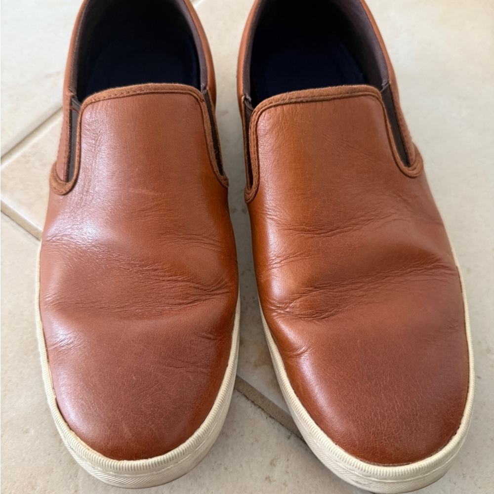 Cole Haan Tan Leather Slip-On Loafers
